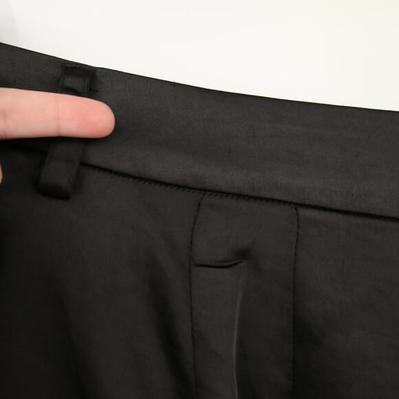 Vince Camuto Dress Pants Black Wide Leg Front Pleat Satin Trouser Pockets 16W - Picture 10 of 15